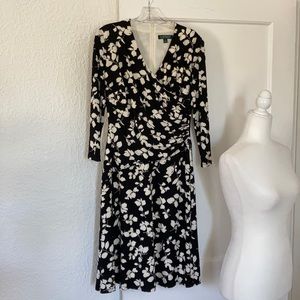 Ralph Lauren Faux Wrap Jersey Dress Size 10